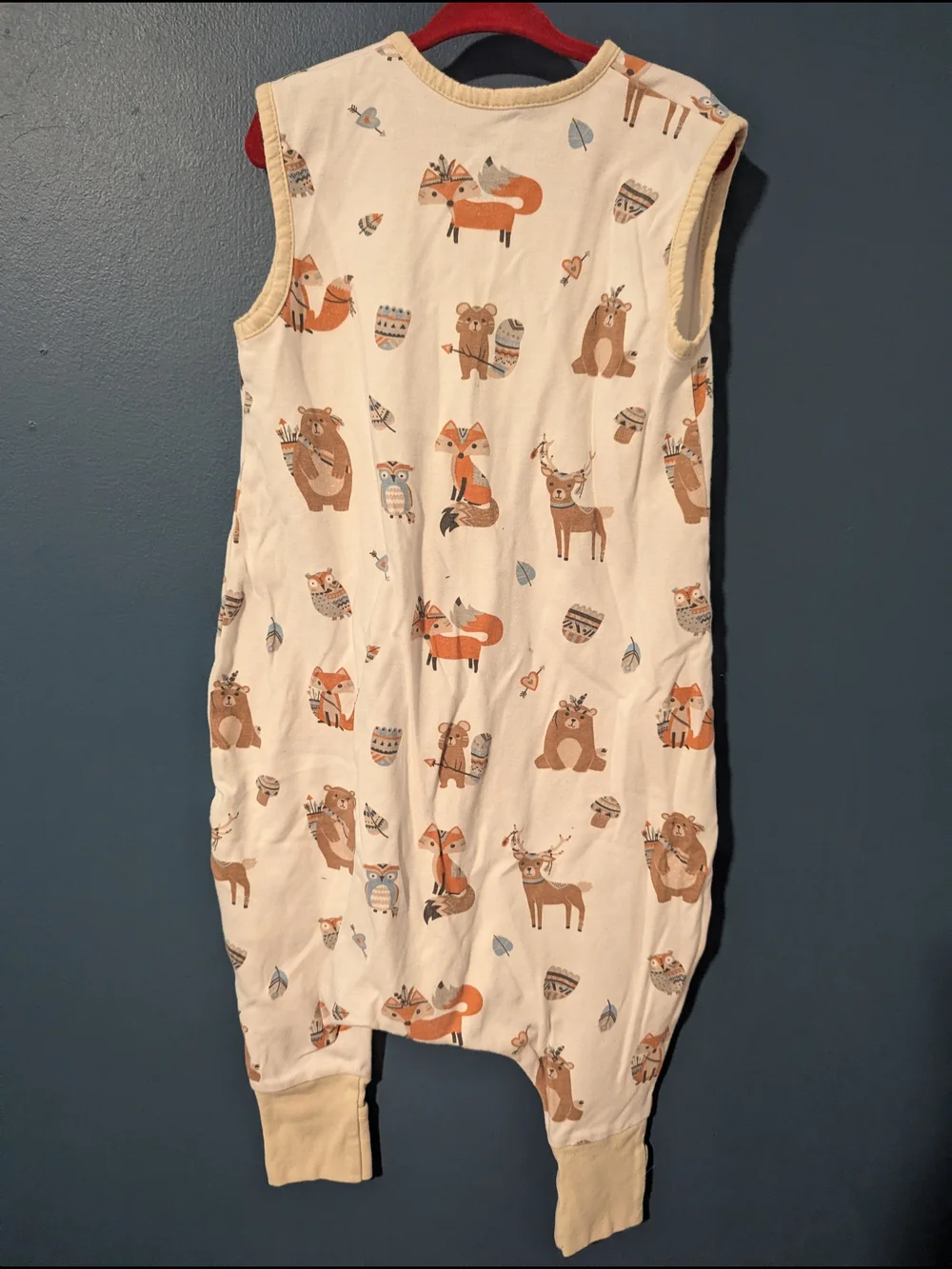 Cream Fox & Friends Sleeveless Kids Foot Out Sleep Sack